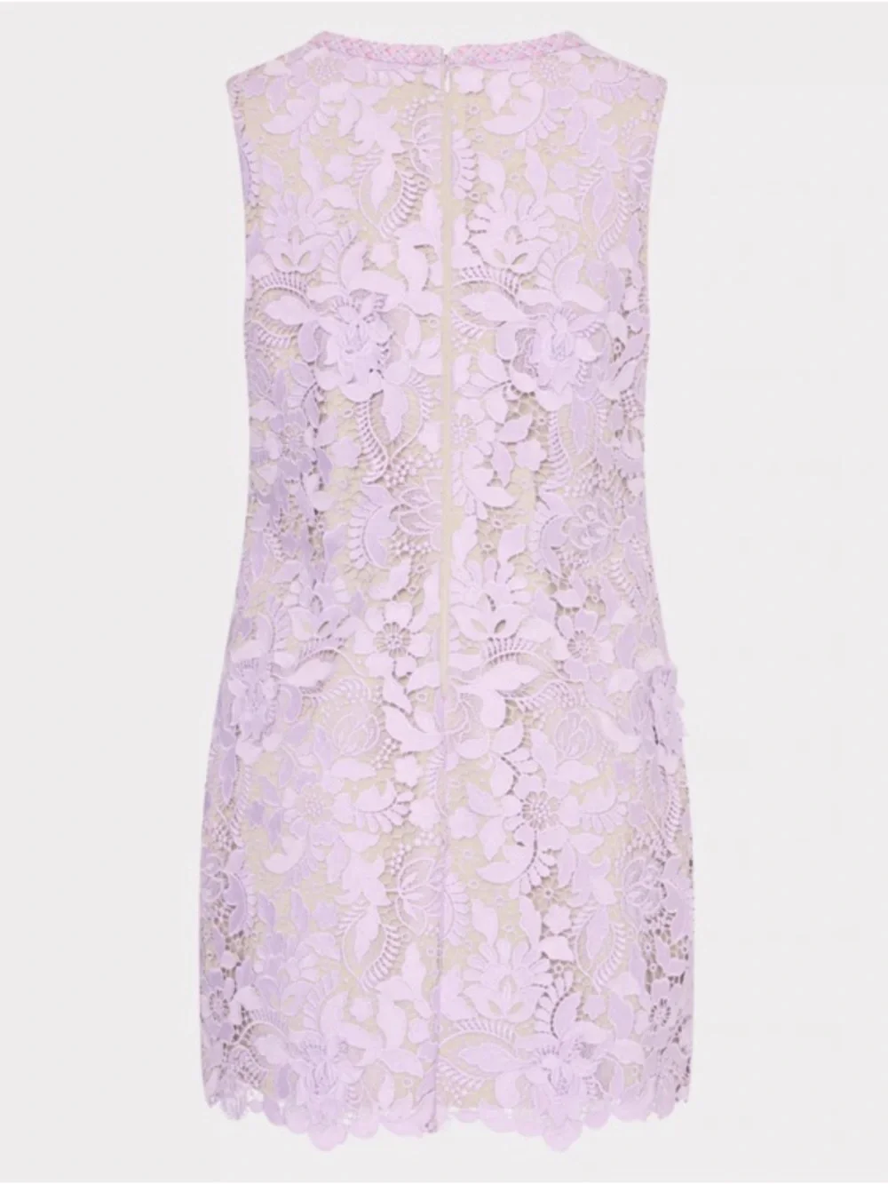 NWT MILLY 3D Garden Lace Sleeveless Mini Dress in Lilac, Size 6 - Picture 4 of 13